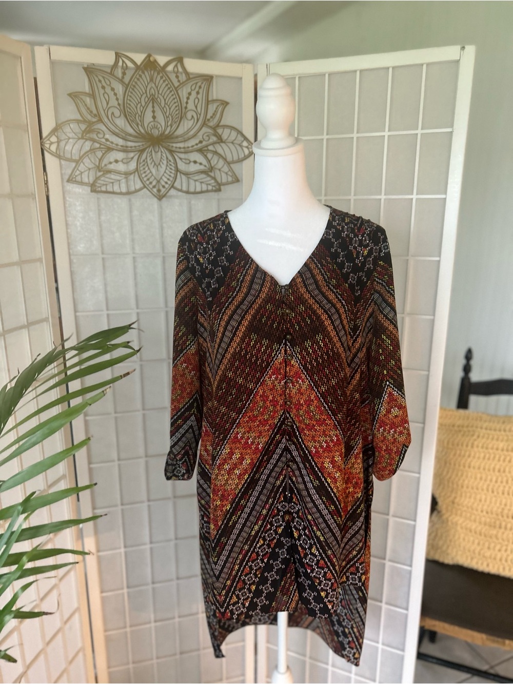 🍂✨ CATO Size Small High-Low Tunic Top | Boho Southwest Print | Preloved ✨🍂